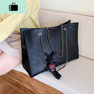 包包女包新款2020韩版潮百搭菱格单肩包时尚简约复古大容量托特包NEW LAKE女斜挎包