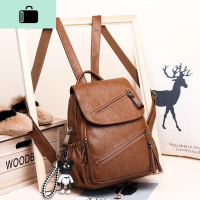 双肩包女2020新款潮韩版百搭时尚pu软皮女士背包大容量书包女包包NEW LAKE