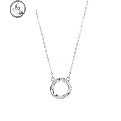 JiMi莫比乌斯环项链女银银小众气质轻奢锁骨链2023新款情人节礼物