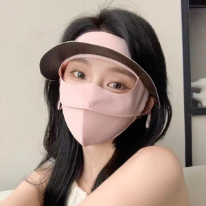 夏季防晒面罩帽子一体护颈女全脸冰丝脸基尼脖子开车防紫外线口罩3759Z