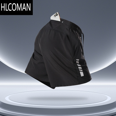 HLCOMAN跑步短裤男后腰口袋运动裤可放手机夏季冰丝速干马拉松田径训练裤