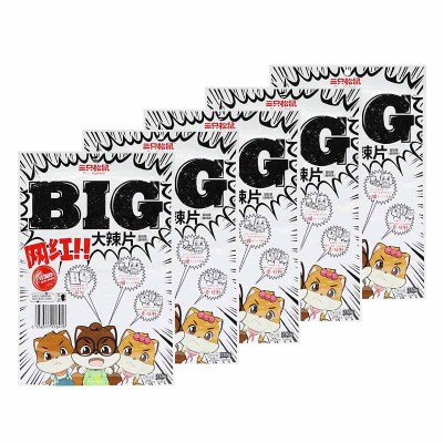 三只松鼠大辣片休闲辣条经典童年劲道麻辣零食大辣片230g*5袋