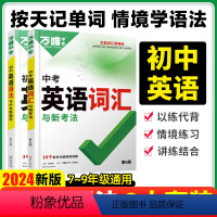 24[语法+词汇]2本套装 初中通用 [正版]2024万唯初中英语词汇与新考法中考单词记背大全七八九年级高频核心词汇