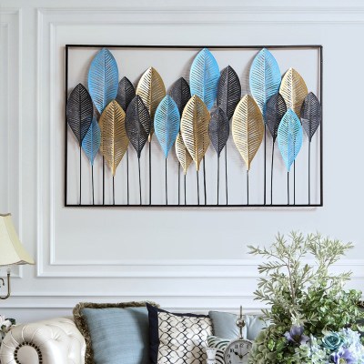 北欧轻奢金属壁饰客厅墙面装饰品沙发背景墙软装挂件家居铁艺壁挂三维工匠圆形A款黑100*100