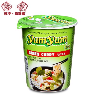 马来西亚馆养养/yumyum泰式青咖喱味汤面杯装70g*1杯