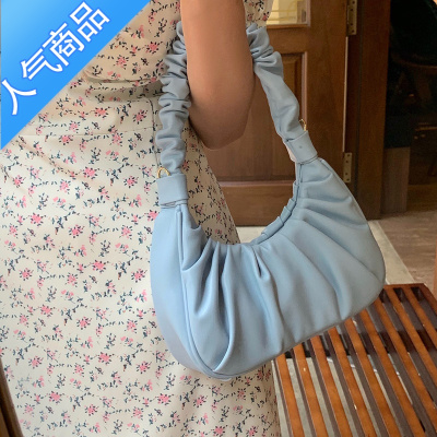 FENGHOU包包女2021新款腋下包褶皱云朵包法棍包单肩斜挎包小众质感手提包