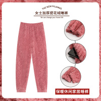 秋冬季法兰绒睡裤女加厚加绒保暖大码宽松长裤珊瑚绒家居裤暖暖裤