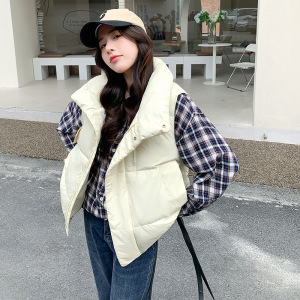 羽绒棉马甲女秋冬新款韩版宽松立领马夹时尚保暖坎肩背心外套