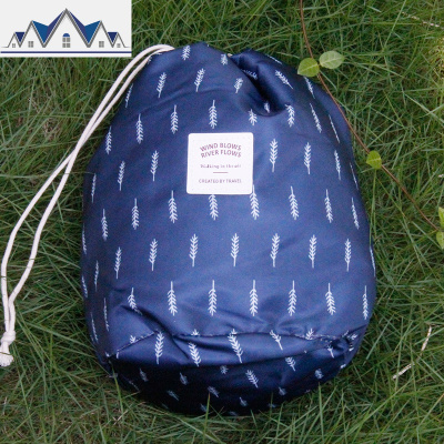 旅行户外圆筒大容量防水抽绳束口多功能旅行收纳包洗漱化妆整理袋 三维工匠