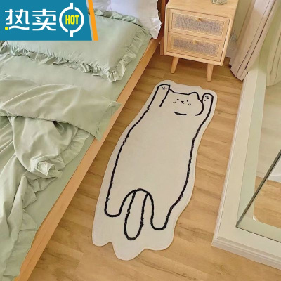 敬平小红书ins风仿猫咪床边毯防滑耐磨地垫可机洗网红猫咪毯防滑垫