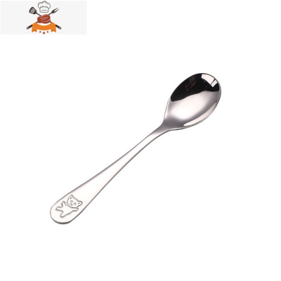 儿童卡通叉子勺子可爱家用西餐刀牛排刀不锈钢刀叉勺小熊礼品套装 敬平 小熊餐勺单支