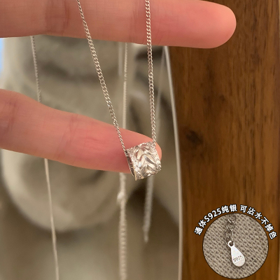 纯银圆环镶钻项链吊坠女款2025新款轻奢高级感小众精致锁骨链送女朋友老婆情人节七夕生日礼物