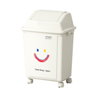 臻远 ZY5090120垃圾桶 摇盖+万向轮 10L