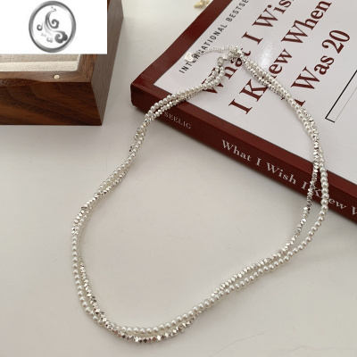 JiMi碎银子珍珠项链女春夏2023新款缠绕双层叠戴颈链轻奢小众锁骨链