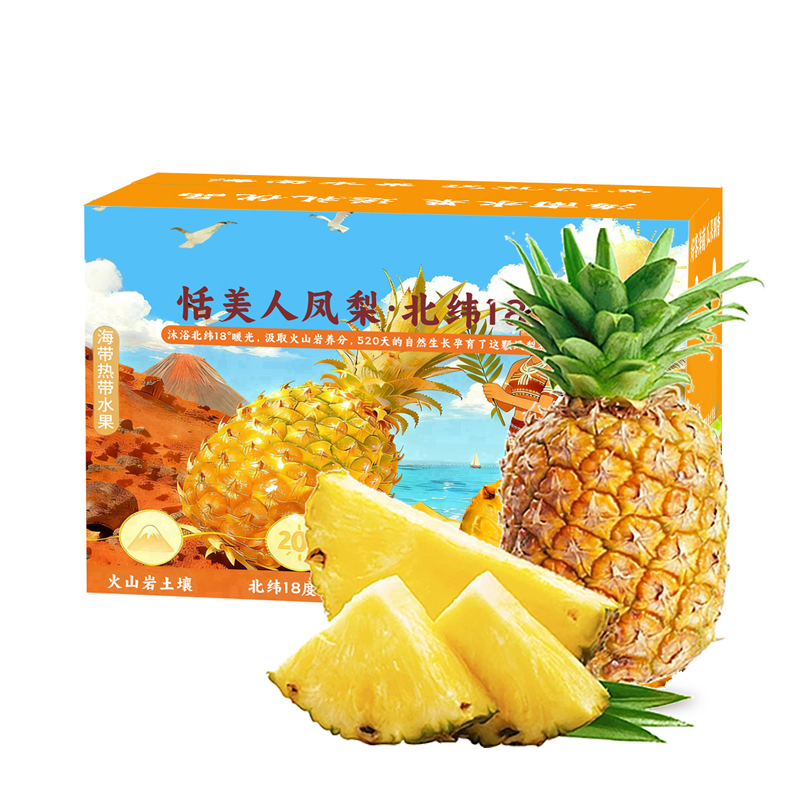 [苏鲜生]海南金钻凤梨 净重2.5斤 1个 大果 当季新鲜水果 酸甜多汁 产地精选