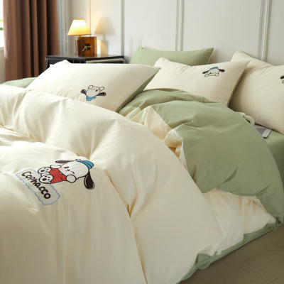 全棉床上四件套2026新款纯棉被套床单被罩宿舍床笠三件套_90