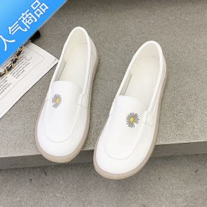 SUNTEK小白鞋女2023春新款软底透气平底单鞋豆豆鞋百搭防滑不累脚护士鞋