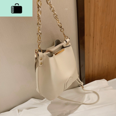 夏天时尚单肩包包2020新款潮链条女包简约斜挎包女百搭ins水桶包NEW LAKE女斜挎包