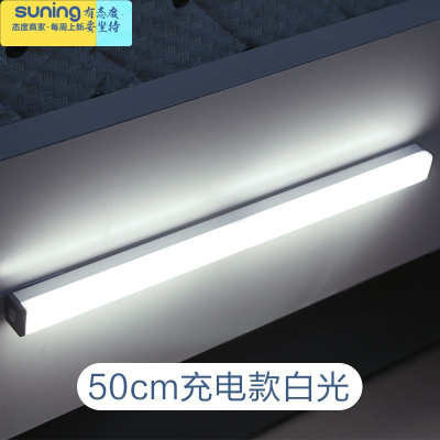 希杰狮王人体感应灯小夜灯家用过道楼梯道声光控长条智能衣柜橱床头充电50cm充电白光+数据线灯具