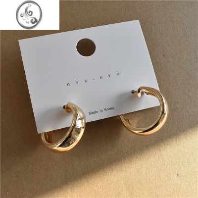 JiMi文香盘欧美金属几何圆圈耳环网红耳坠耳饰耳环无耳洞耳夹