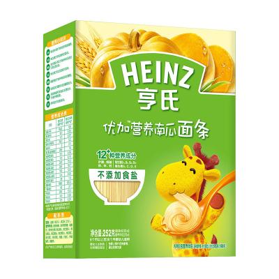 亨氏(Heinz)优加营养南瓜面条252g适用辅食添加初期以上至36个月婴儿面条宝宝辅食面条碎面无添加无盐蔬菜面