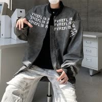 美式潮牌春秋季新款街头麂皮夹克男立领外套男女同款休闲百搭皮衣