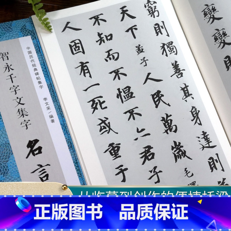 智永千字文集字名言二百句 [正版]智永千字文集字名言二百句 李白/杜甫/陆游/史记/论语 精选警言古诗词千字文二百句中国