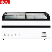 埃利斯(AILISI)商用弧形岛柜 冰淇淋冷冻冰柜商用展示柜 卧式冷柜 超市便利店陈列柜SD/SC-500(白色)