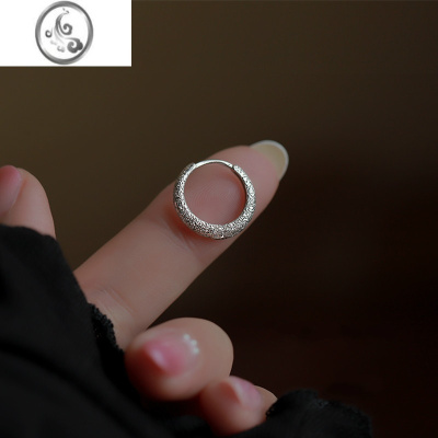 JiMi银银耳环女耳扣2023年新款潮耳钉小众设计素圈耳圈高级感耳饰夏天