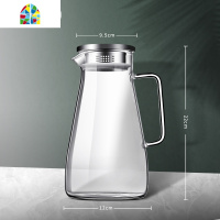 北欧风耐热玻璃壶凉水壶可高温冷水壶家用大容量超大可爱日式创意 FENGHOU 1800ML圆把壶