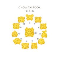 周大福十二生肖 足金定价黄金吊坠转运珠EOR[多款可选]EOR822-EOR833七夕礼物