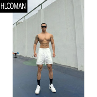 HLCOMAN双层短裤男肌肉健身运动四分裤冰丝速干深蹲撸铁跑步训练防走光潮