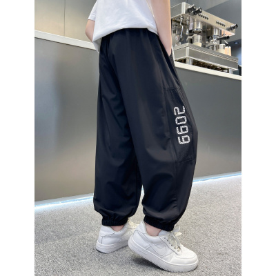 男童夏装运动长裤子薄款2025新款中大儿童夏季男孩速干冰丝防蚊裤