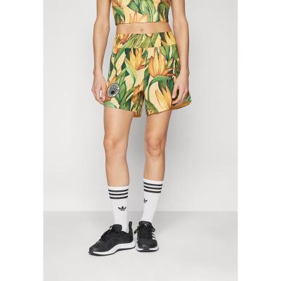 Adidas女士运动训练健身CLIMACOOL速干透气半弹力束腰沙滩热带印花短裤