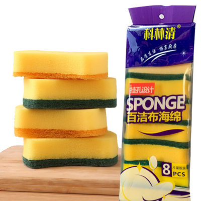 赠吸盘-16片加厚百洁布海绵擦去油污洗碗巾刷锅刷碗布白洁布奇妙洁净抹布海绵擦地板浴室清洁钢丝球墩布科林清