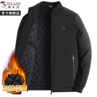 啄木鸟中老年爸爸男士棉服外套2025新款春季立领加绒加厚夹克棉衣