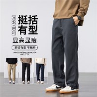 休闲裤男款秋冬新款美式潮牌垂感阔腿灯芯绒长裤直筒裤男