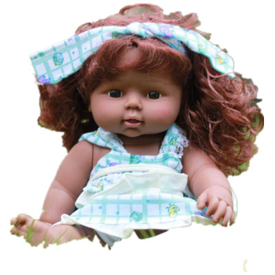 智能仿真婴儿玩具会说话宝宝洋娃娃软胶硅胶洗澡安抚陪睡娃娃30CM非洲女二号30CM有发音33声（无配件）