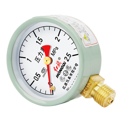 红旗压力表径向安装水油液气压表 Y-60 0~2.5MPa M14*1.5