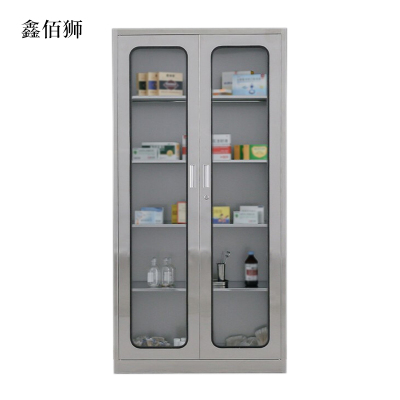 鑫佰狮文件柜不锈钢柜子储物柜资料柜档案柜带锁文件柜304通玻文件柜