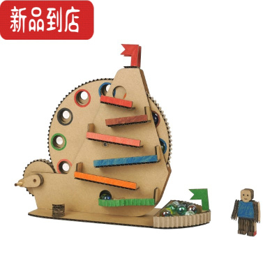 手工制作业diy材料包 益智科学区域区角 趣味滚珠摩天轮材料包玩具