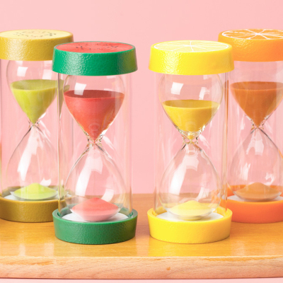 沙漏摆件计时器玩具创意摆件礼物流沙瓶-橙子-5分钟沙漏--小号