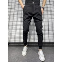 SUNTEK夏季潮牌西裤男士修身黑色休闲长裤百搭韩版小脚裤潮流痞帅束脚裤西裤