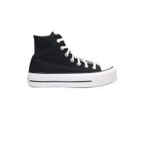 匡威(CONVERSE)黑色高帮真皮休闲运动鞋女款圆头系带橡胶底跑鞋