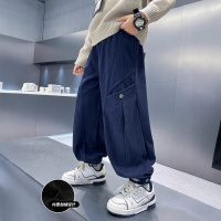 男童灯芯绒裤子新款大儿童长裤冬装棉裤秋冬加绒休闲裤一体绒