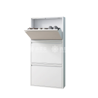 鑫星奈XXN4022016 钢制翻斗鞋柜简约现代收纳柜白色三斗