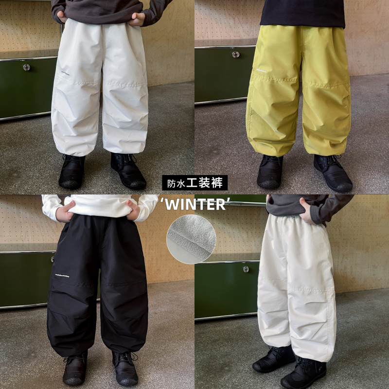 童酷男童冬季新款韩版字母印花宝宝长裤防水打杆儿童滑雪裤潮