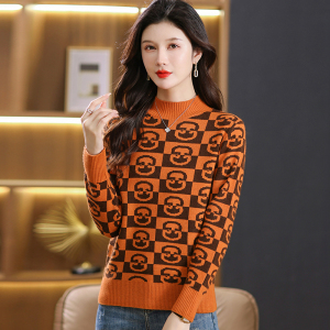 免费试穿 秋冬款短款毛衣女内搭春秋半高领针织打底衫女套头毛衣半高领条纹套头短款内搭针织打底衫上衣服打底衫显瘦洋气打底衫女