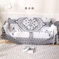 家柏饰(CORATED)沙发巾全盖布北欧沙发垫套毯冬季加厚弹力通用懒人沙发罩 黑白格 130*180