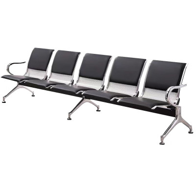 晋舰 钢制排椅机场椅加固加厚长椅候诊椅连排输液等候椅B款五人位皮面